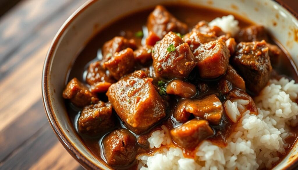 Stew Meat and Rice Dish Stew Meat and Rice Dish