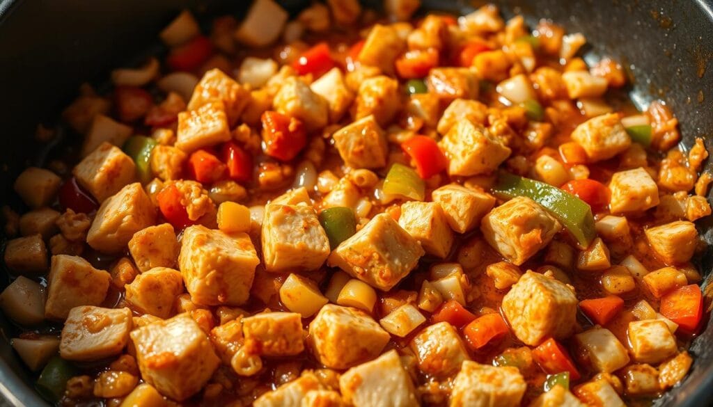 Skillet Chicken Taco Meat Preparation Skillet Chicken Taco Meat Preparation